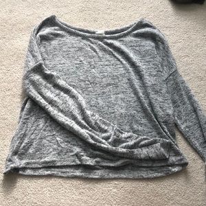 grey cropped heatherd top